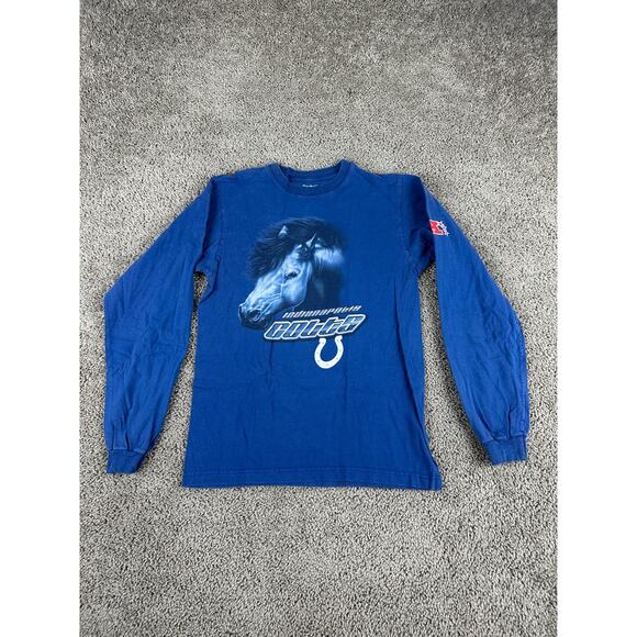 Indianapolis Colts Shirt Mens Small Blue NFL Football Long Sleeve Reebok - Picture 1 of 12